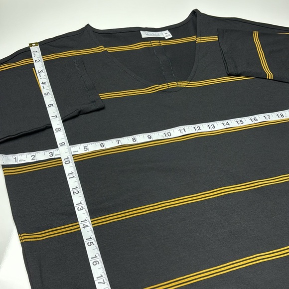 Masai Nebine Relaxed Fit Black Dress w/ Yellow Stripes & Scarf/Belt, Sz M - Picture 10 of 12